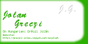 jolan greczi business card